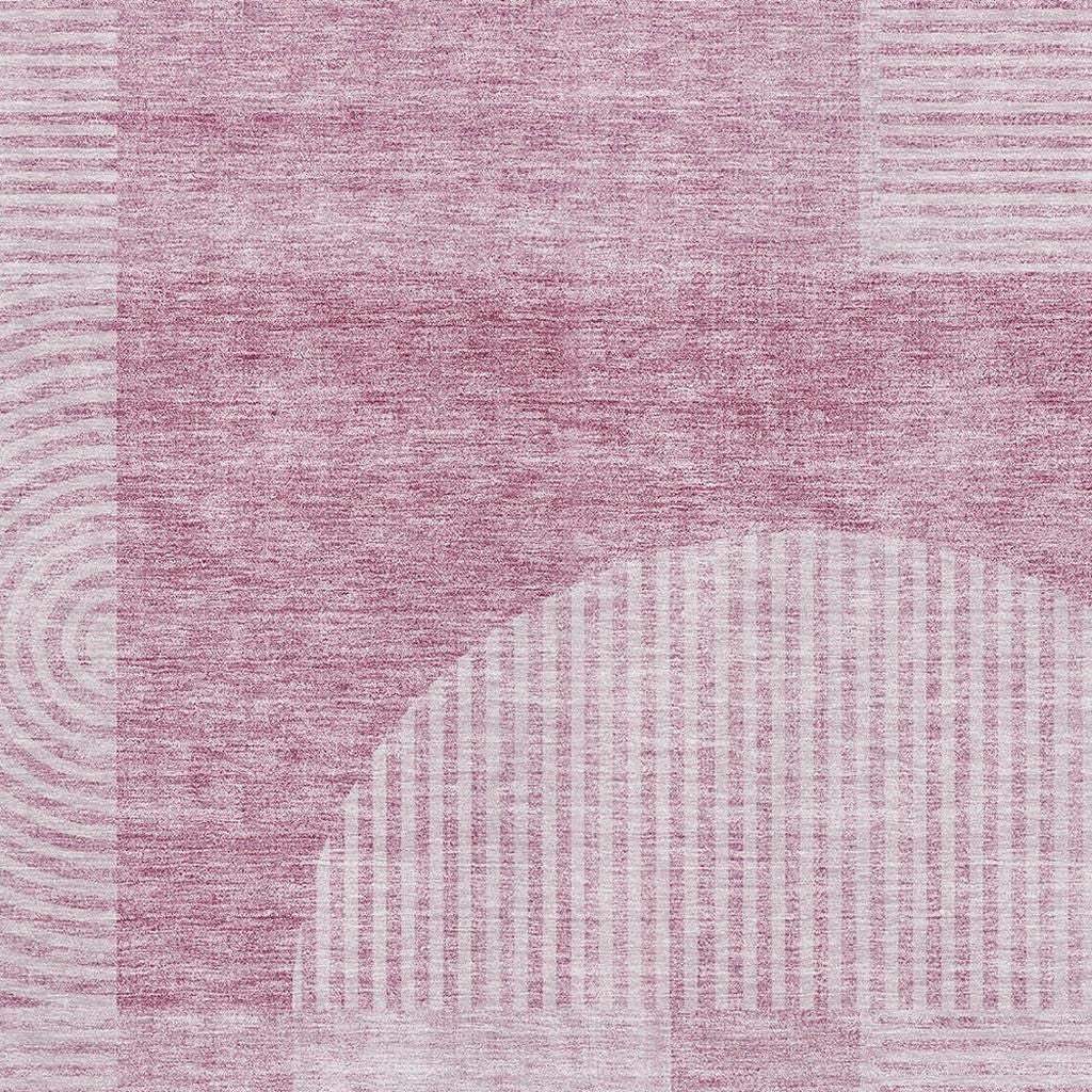 9' X 12' Blush And Ivory Geometric Washable Area Rug With UV Protection - HomeRoots - Flyclothing LLC