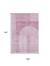 9' X 12' Blush And Ivory Geometric Washable Area Rug With UV Protection - HomeRoots - Flyclothing LLC