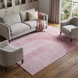 9' X 12' Blush And Ivory Geometric Washable Area Rug With UV Protection - HomeRoots - Flyclothing LLC