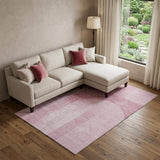 10' X 14' Blush And Ivory Geometric Washable Area Rug With UV Protection - HomeRoots - Flyclothing LLC