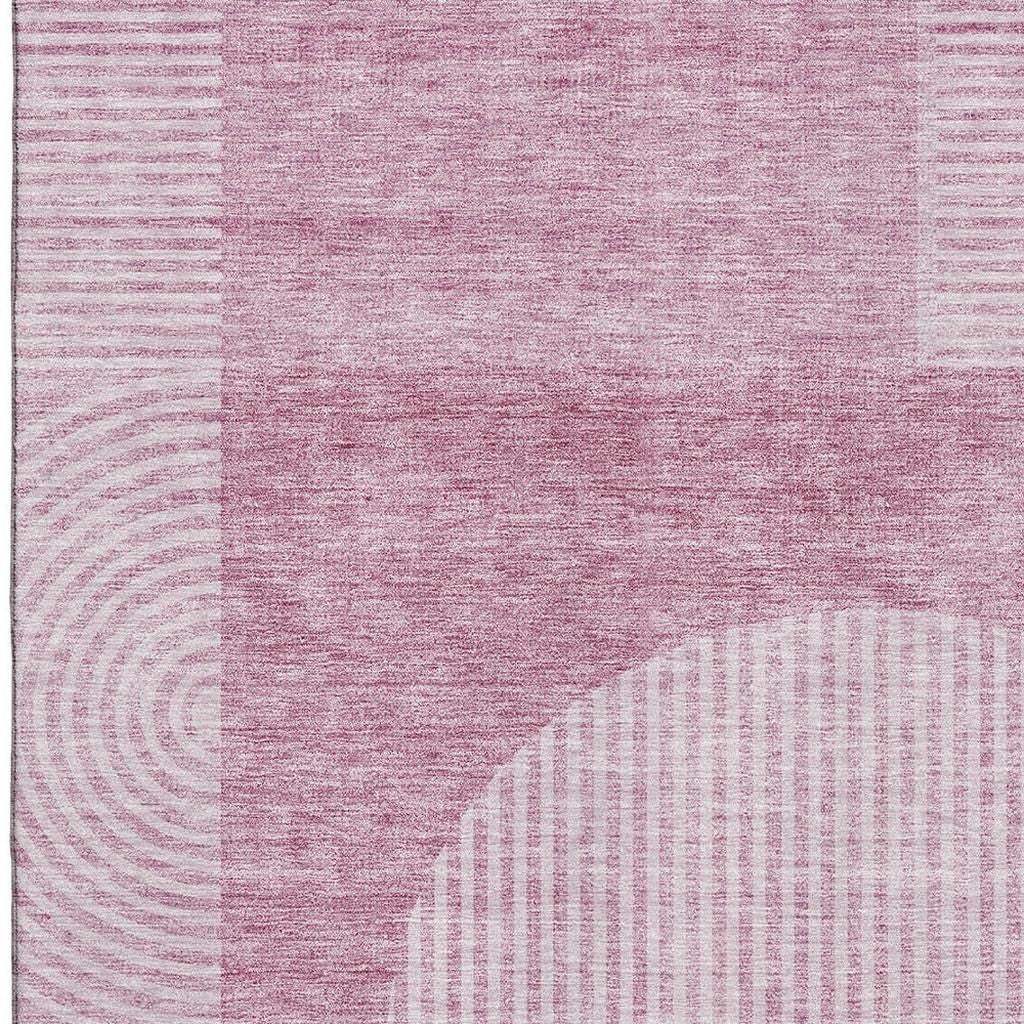 10' X 14' Blush And Ivory Geometric Washable Area Rug With UV Protection - HomeRoots - Flyclothing LLC