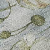 5' X 8' Blue Ivory And Gold Floral Washable Area Rug With UV Protection - HomeRoots - Flyclothing LLC