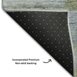 10' X 14' Blue Ivory And Gold Floral Washable Area Rug With UV Protection - HomeRoots - Flyclothing LLC