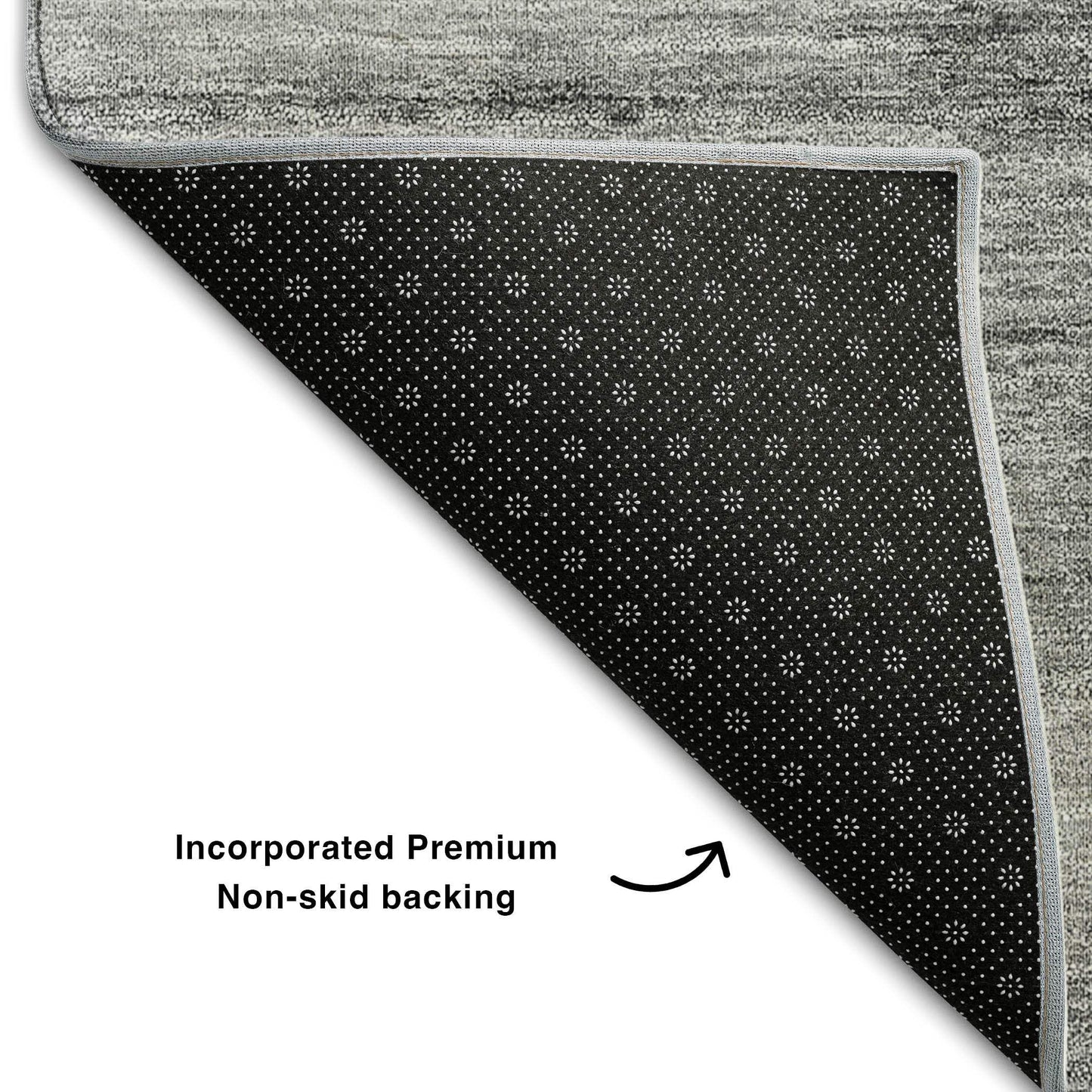 8' X 10' Gray And Silver Floral Washable Area Rug With UV Protection - HomeRoots - Flyclothing LLC