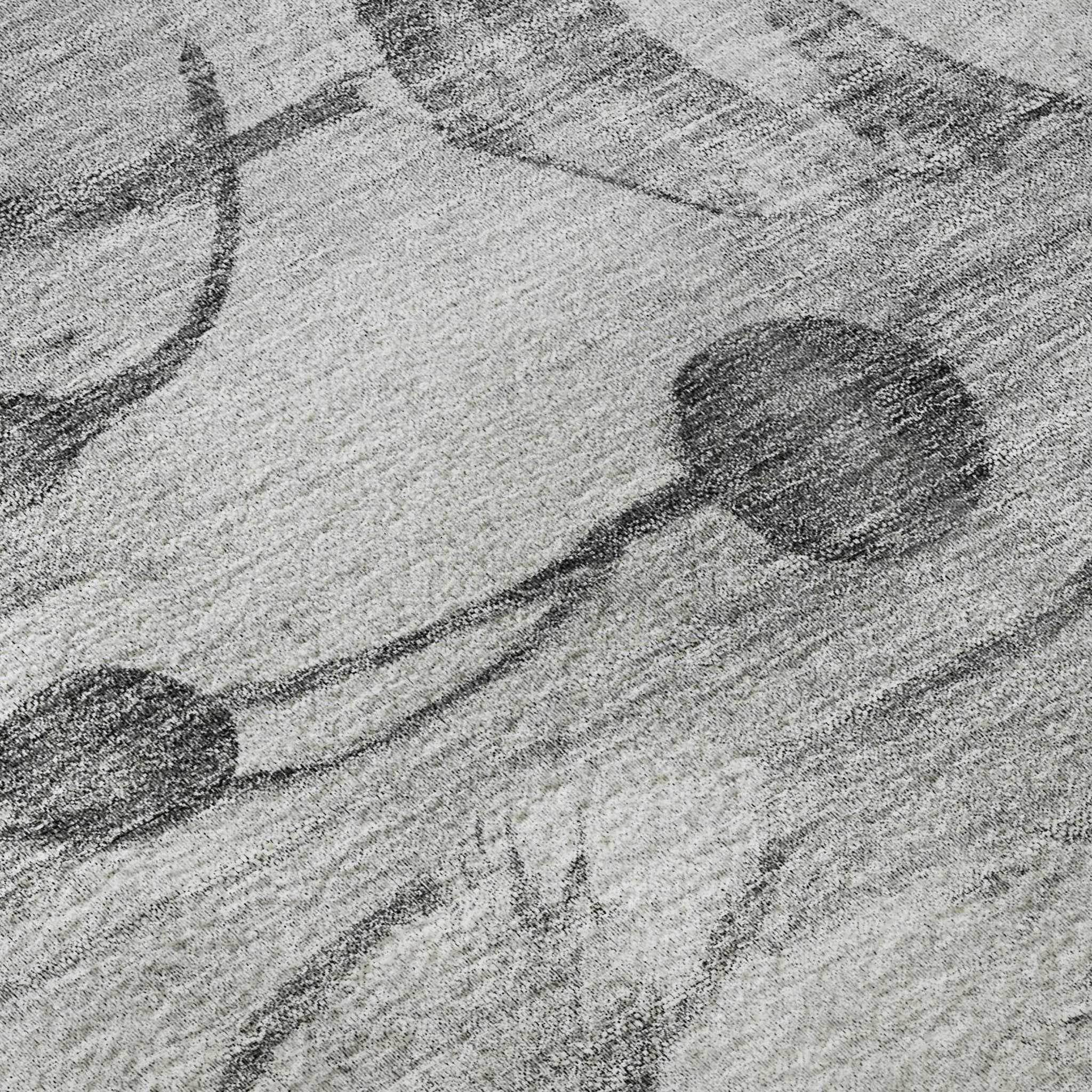 9' X 12' Gray And Silver Floral Washable Area Rug With UV Protection - HomeRoots - Flyclothing LLC
