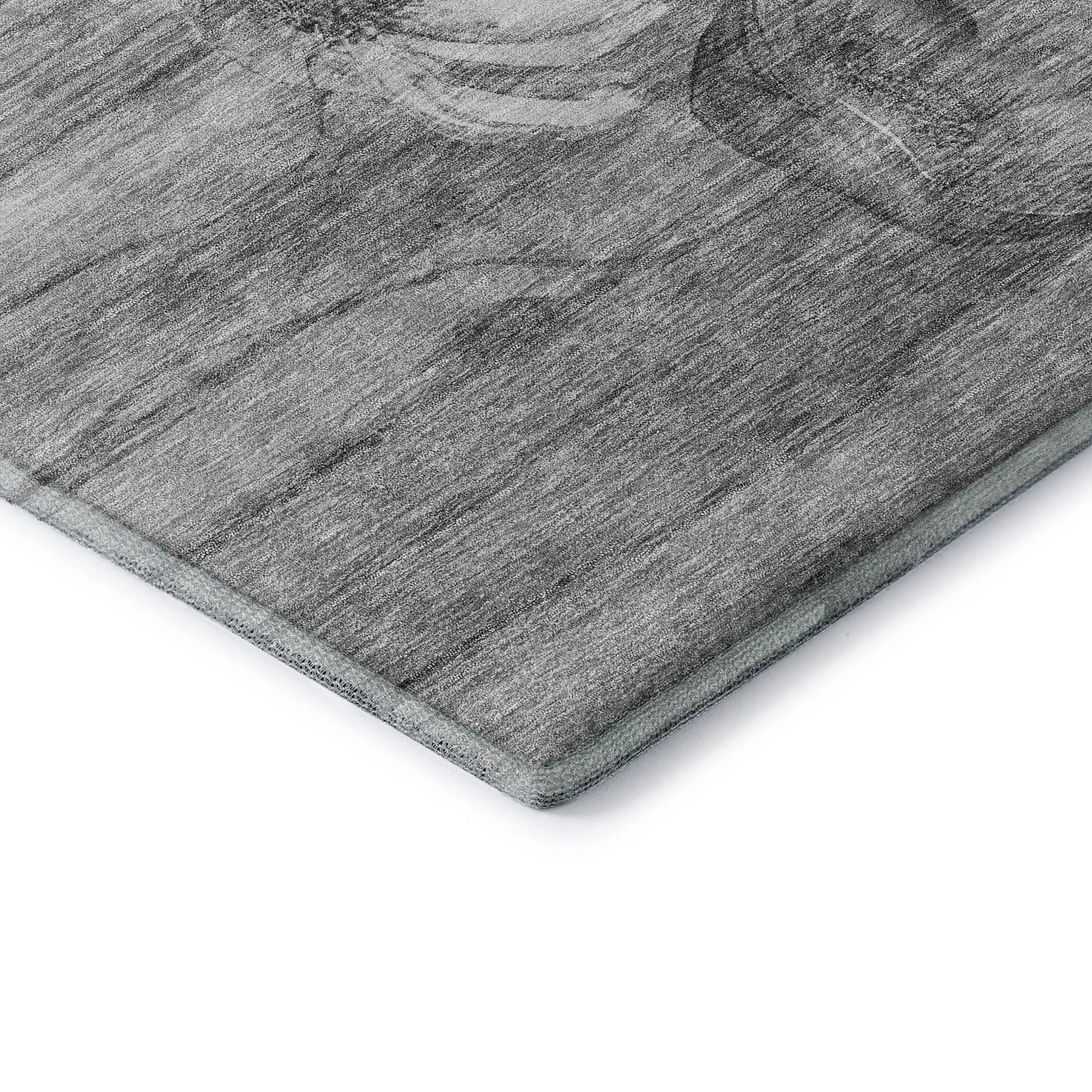 10' X 14' Gray And Silver Floral Washable Area Rug With UV Protection - HomeRoots - Flyclothing LLC
