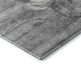 10' X 14' Gray And Silver Floral Washable Area Rug With UV Protection - HomeRoots - Flyclothing LLC