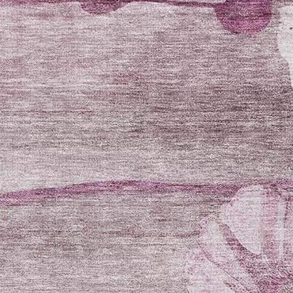3' X 5' Plum And Ivory Floral Washable Area Rug With UV Protection - HomeRoots - Flyclothing LLC