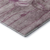 5' X 8' Plum And Ivory Floral Washable Area Rug With UV Protection - HomeRoots - Flyclothing LLC