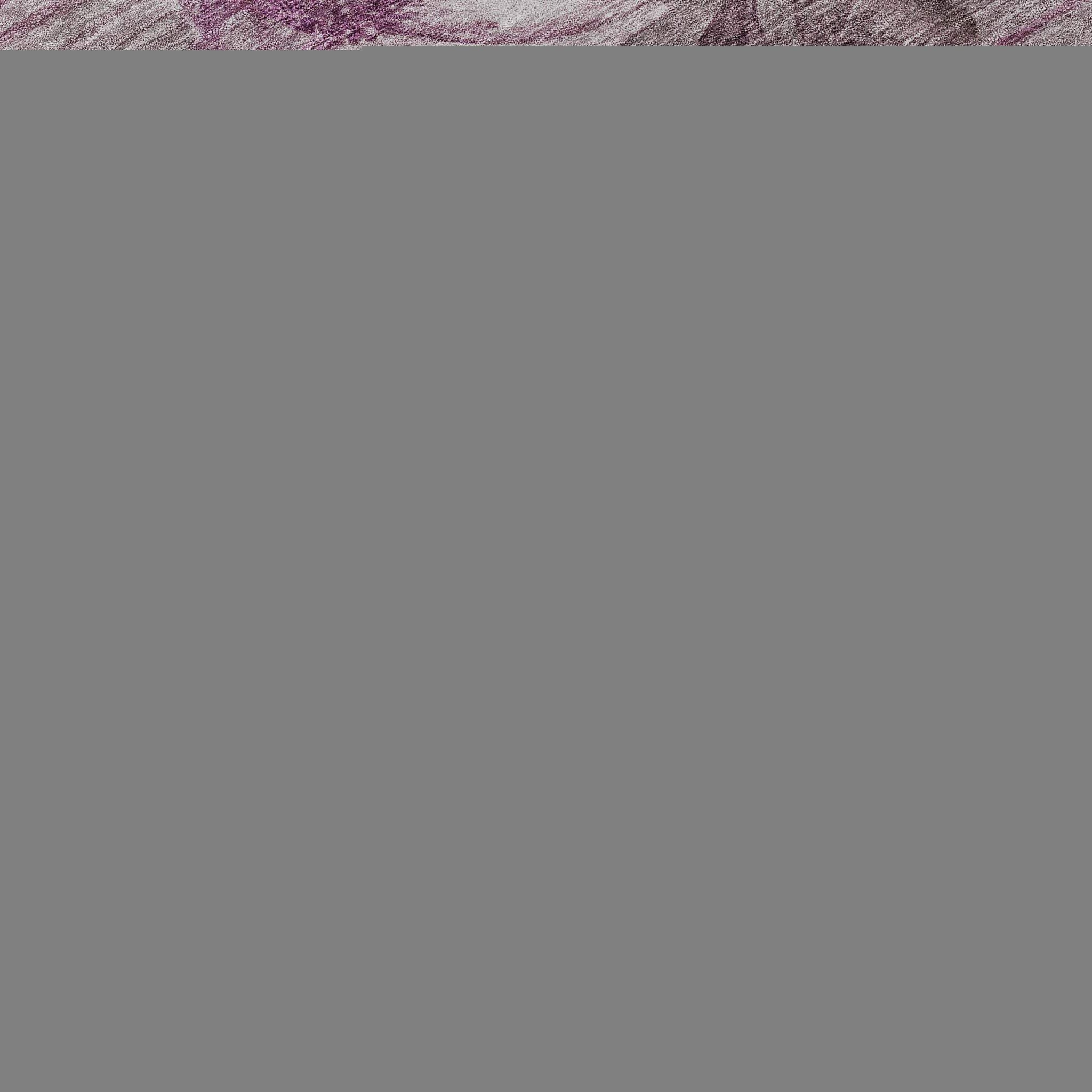 8' Plum And Ivory Floral Washable Round Rug With UV Protection - HomeRoots - Flyclothing LLC