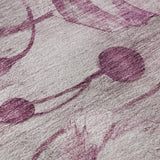 8' X 10' Plum And Ivory Floral Washable Area Rug With UV Protection - HomeRoots - Flyclothing LLC