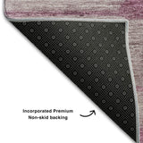 9' X 12' Plum And Ivory Floral Washable Area Rug With UV Protection - HomeRoots - Flyclothing LLC