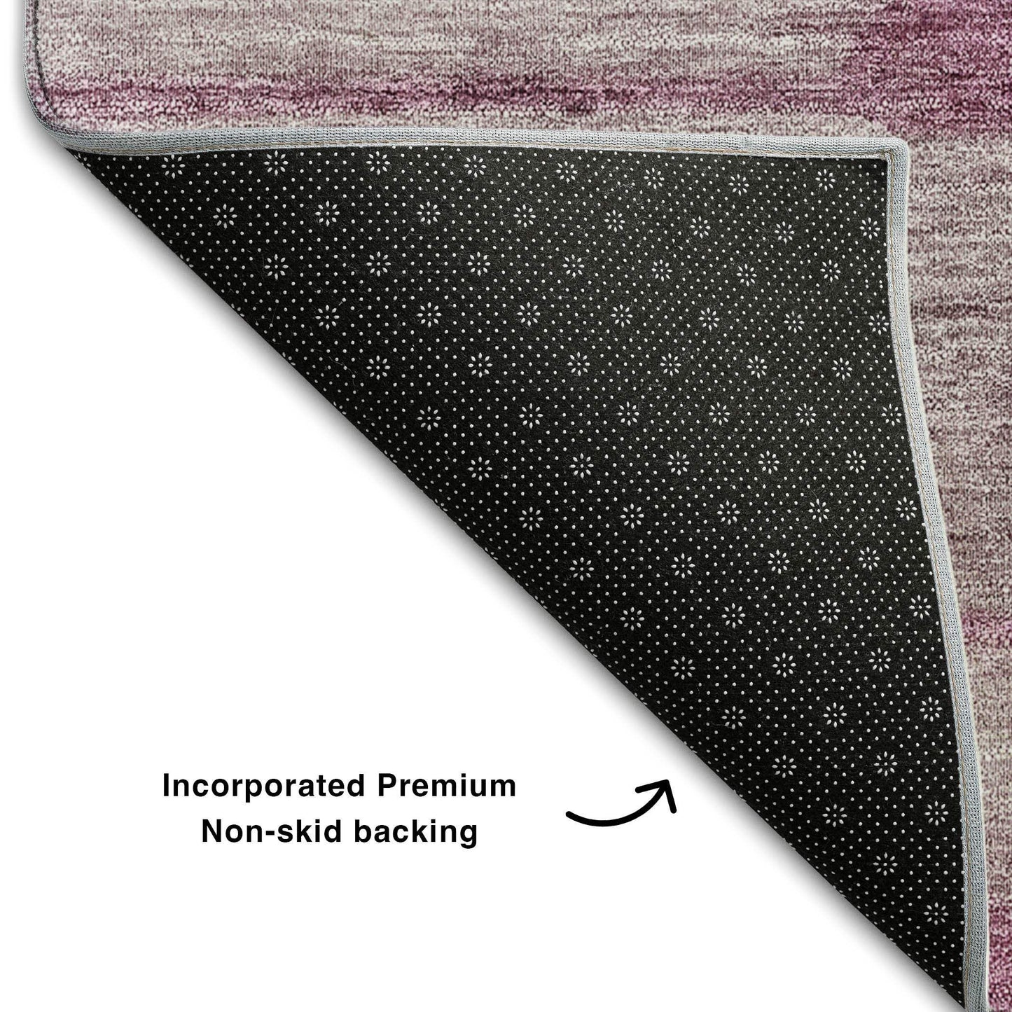 10' X 14' Plum And Ivory Floral Washable Area Rug With UV Protection - HomeRoots - Flyclothing LLC