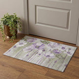 3' X 5' Purple Green And Ivory Floral Washable Area Rug With UV Protection - HomeRoots - Flyclothing LLC