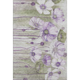 10' X 14' Purple Green And Ivory Floral Washable Area Rug With UV Protection - HomeRoots - Flyclothing LLC