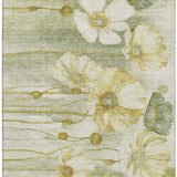 3' X 5' Sage Gold And Ivory Floral Washable Area Rug With UV Protection - HomeRoots - Flyclothing LLC