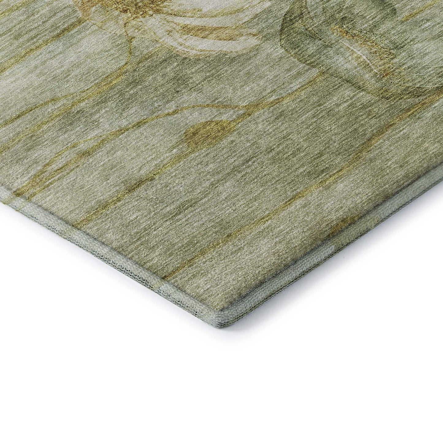 10' X 14' Sage Gold And Ivory Floral Washable Area Rug With UV Protection - HomeRoots - Flyclothing LLC
