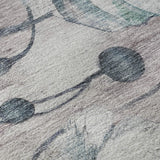 8' X 10' Teal Mauve And Ivory Floral Washable Area Rug With UV Protection - HomeRoots - Flyclothing LLC