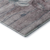 9' X 12' Teal Mauve And Ivory Floral Washable Area Rug With UV Protection - HomeRoots - Flyclothing LLC