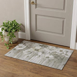 3' X 5' Taupe And Ivory Floral Washable Area Rug With UV Protection - HomeRoots - Flyclothing LLC