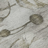 9' X 12' Taupe And Ivory Floral Washable Area Rug With UV Protection - HomeRoots - Flyclothing LLC
