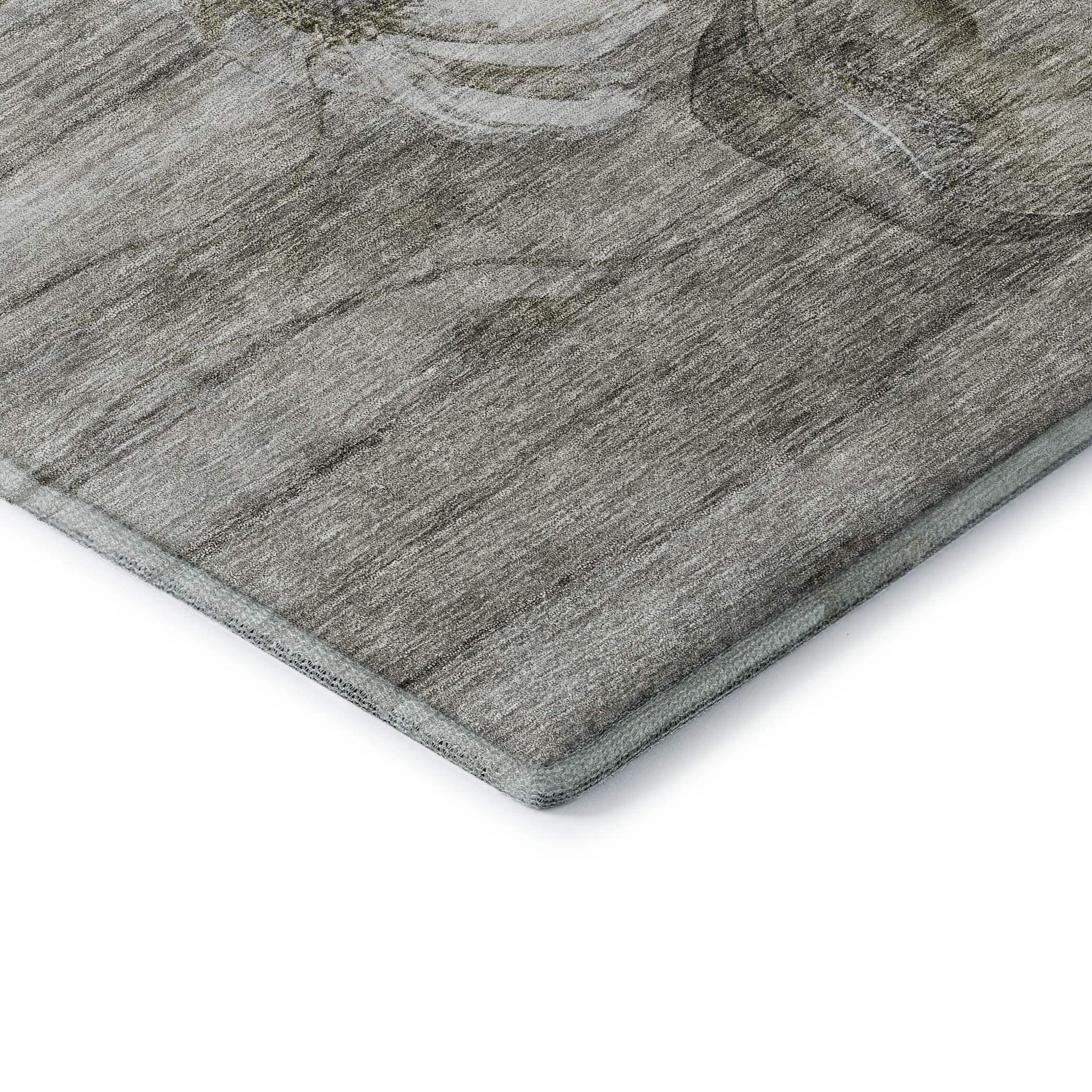 10' X 14' Taupe And Ivory Floral Washable Area Rug With UV Protection - HomeRoots - Flyclothing LLC