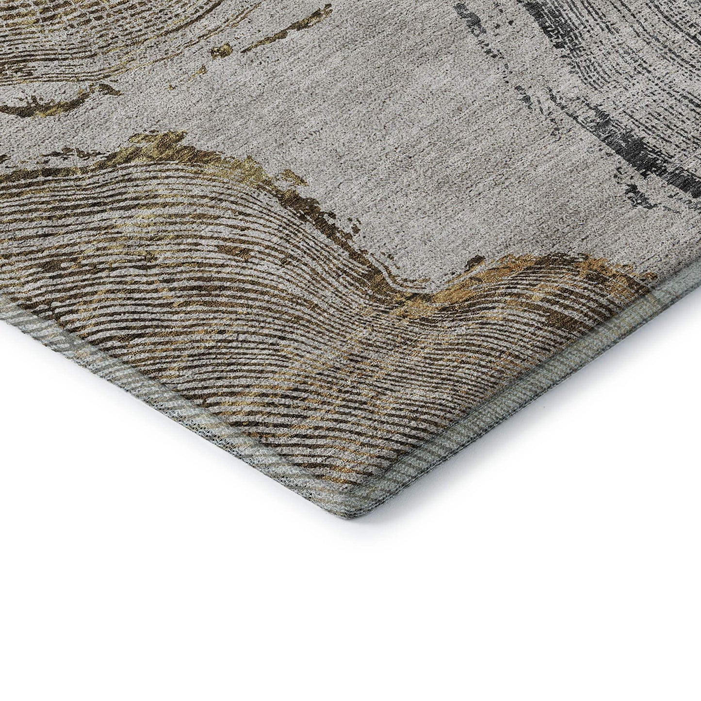3' X 5' Taupe Brown And Ivory Faux Bois Washable Area Rug With UV Protection - HomeRoots - Flyclothing LLC