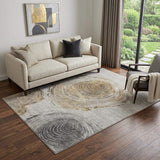 5' X 8' Taupe Brown And Ivory Faux Bois Washable Area Rug With UV Protection - HomeRoots - Flyclothing LLC