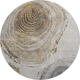 8' Taupe Brown And Ivory Faux Bois Washable Round Rug With UV Protection - HomeRoots - Flyclothing LLC