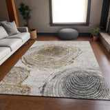 8' X 10' Taupe Brown And Ivory Faux Bois Washable Area Rug With UV Protection - HomeRoots - Flyclothing LLC