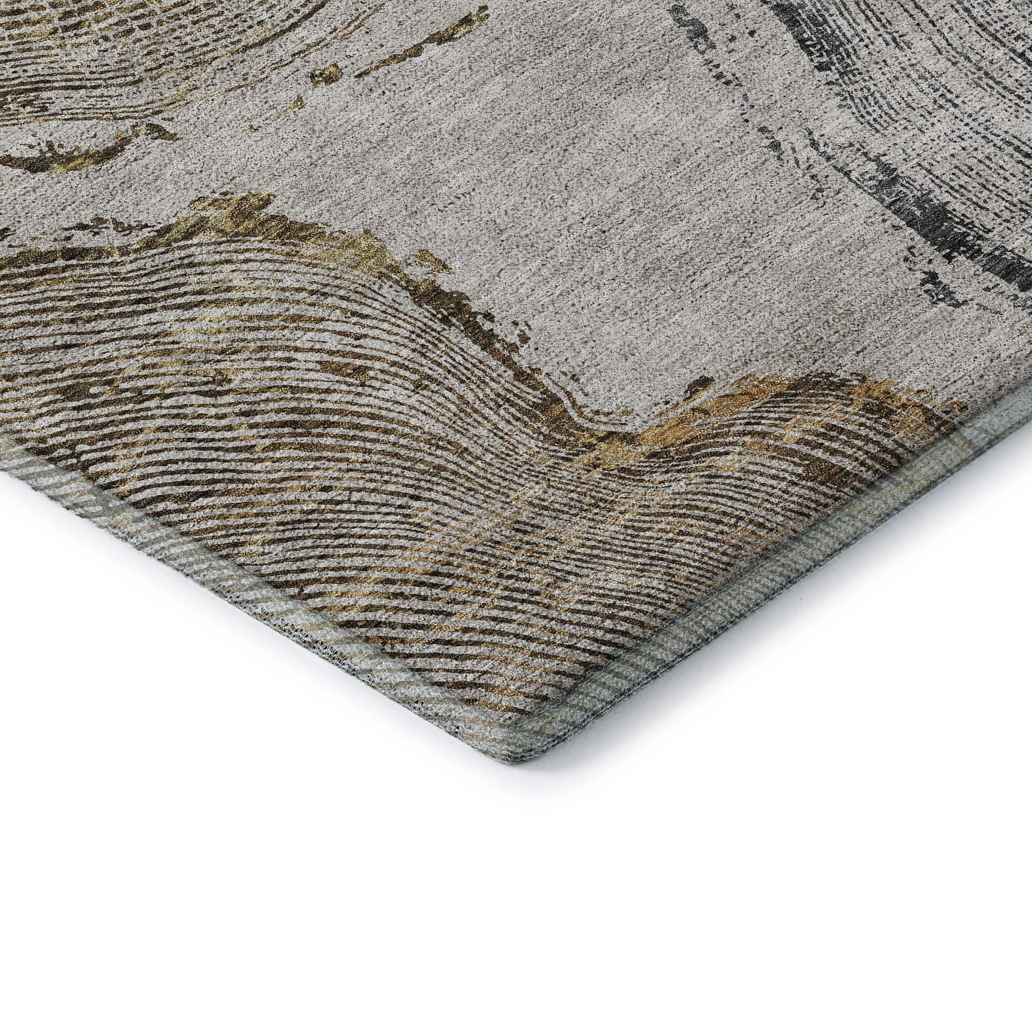 8' X 10' Taupe Brown And Ivory Faux Bois Washable Area Rug With UV Protection - HomeRoots - Flyclothing LLC