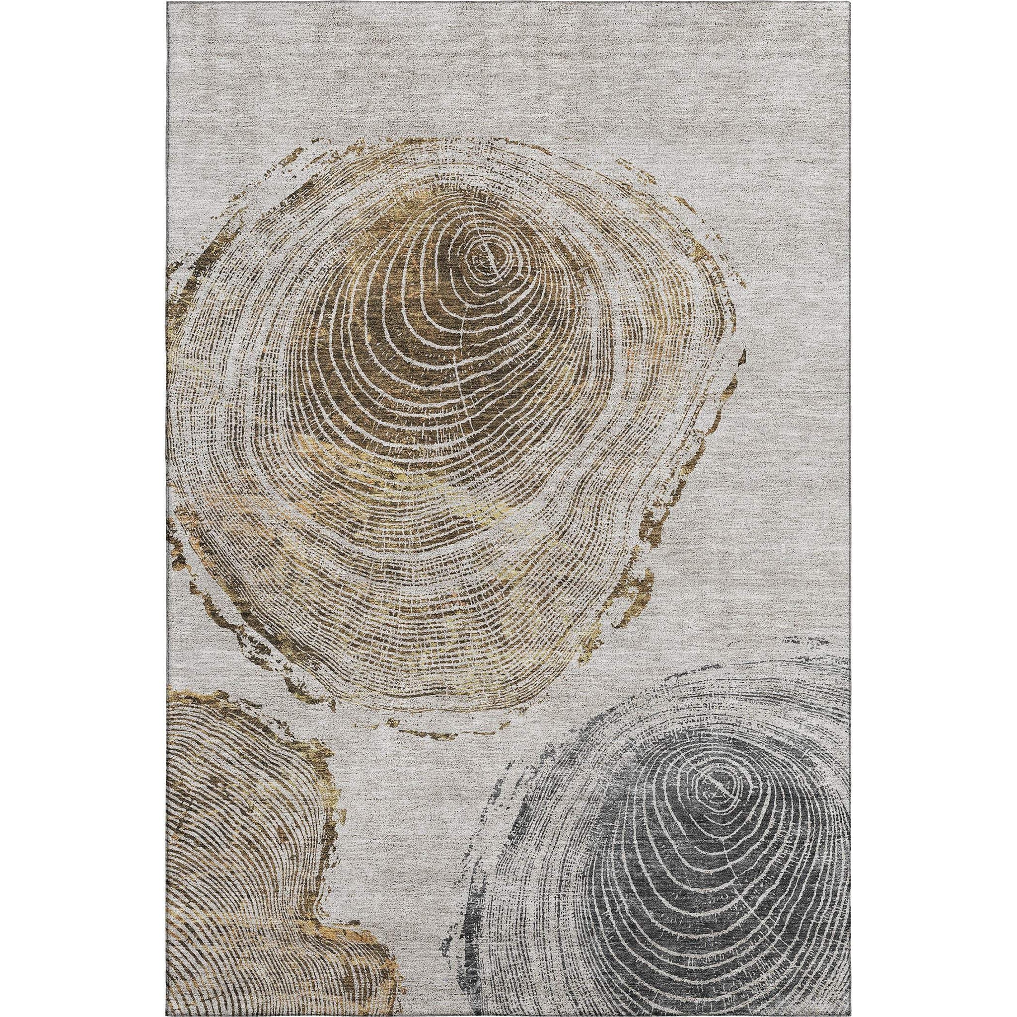 9' X 12' Taupe Brown And Ivory Woodland Lodge Washable Area Rug With UV Protection - HomeRoots - Flyclothing LLC