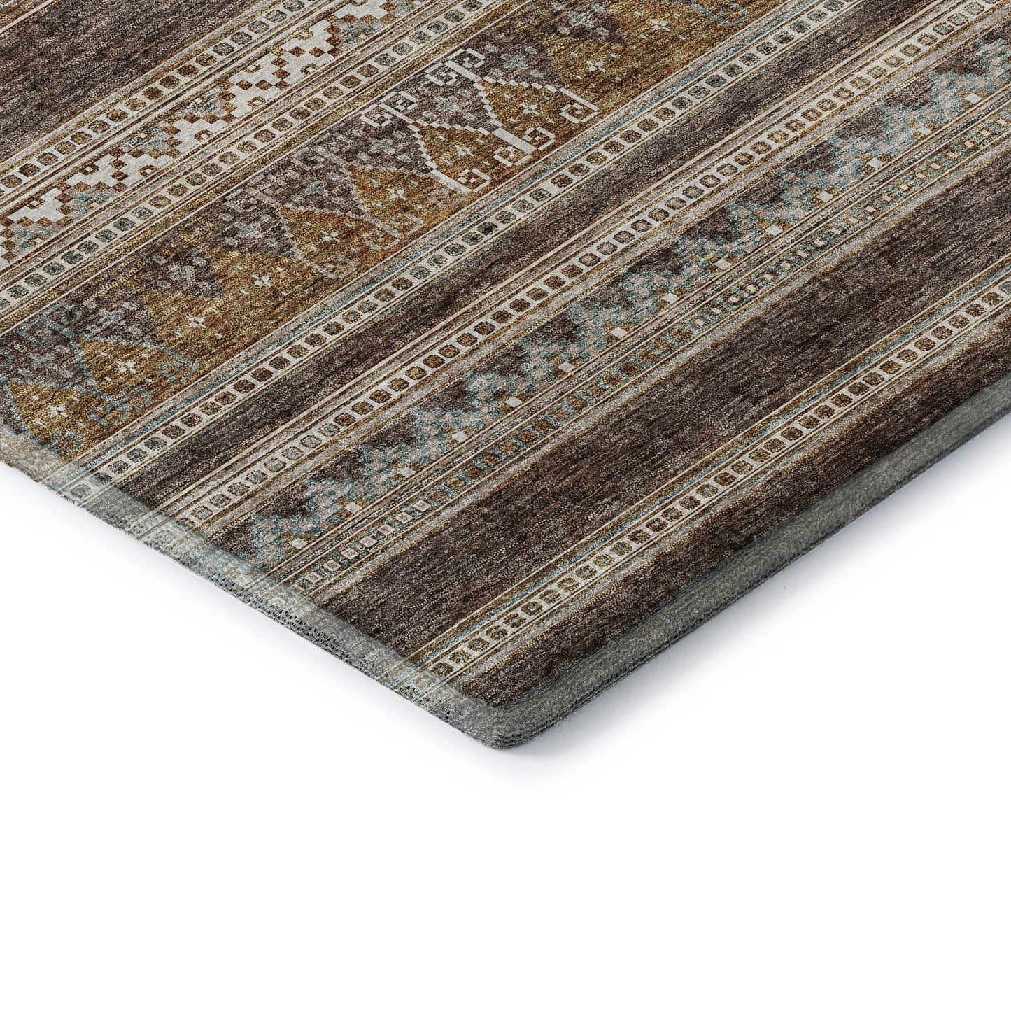 3' X 5' Chocolate Copper And Ivory Southwestern Washable Area Rug With UV Protection - HomeRoots - Flyclothing LLC