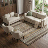 8' X 10' Chocolate Copper And Ivory Southwestern Washable Area Rug With UV Protection - HomeRoots - Flyclothing LLC