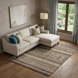 10' X 14' Chocolate Copper And Ivory Southwestern Washable Area Rug With UV Protection - HomeRoots - Flyclothing LLC