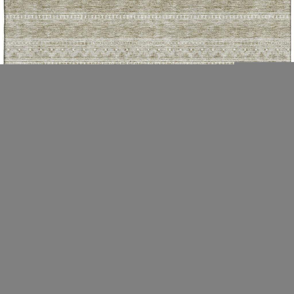 3' X 5' Khaki And Ivory Southwestern Washable Area Rug With UV Protection - HomeRoots - Flyclothing LLC