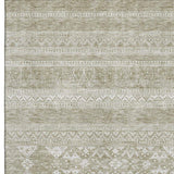 5' X 8' Khaki And Ivory Southwestern Washable Area Rug With UV Protection - HomeRoots - Flyclothing LLC