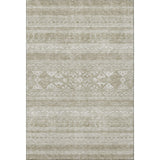 5' X 8' Khaki And Ivory Southwestern Washable Area Rug With UV Protection - HomeRoots - Flyclothing LLC