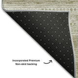 9' X 12' Khaki And Ivory Southwestern Washable Area Rug With UV Protection - HomeRoots - Flyclothing LLC