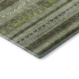 9' X 12' Olive Green Gray And Ivory Southwestern Washable Area Rug With UV Protection - HomeRoots - Flyclothing LLC