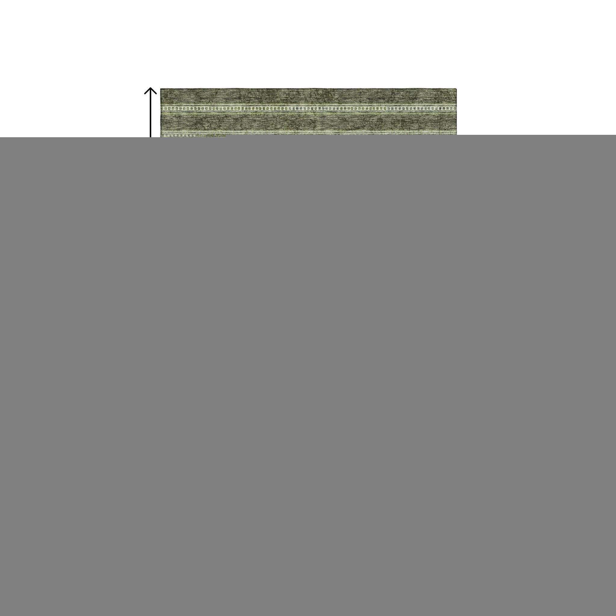 10' X 14' Olive Green Gray And Ivory Southwestern Washable Area Rug With UV Protection - HomeRoots - Flyclothing LLC