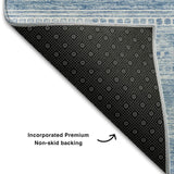 3' X 5' Sky Blue And Ivory Southwestern Washable Area Rug With UV Protection - HomeRoots - Flyclothing LLC