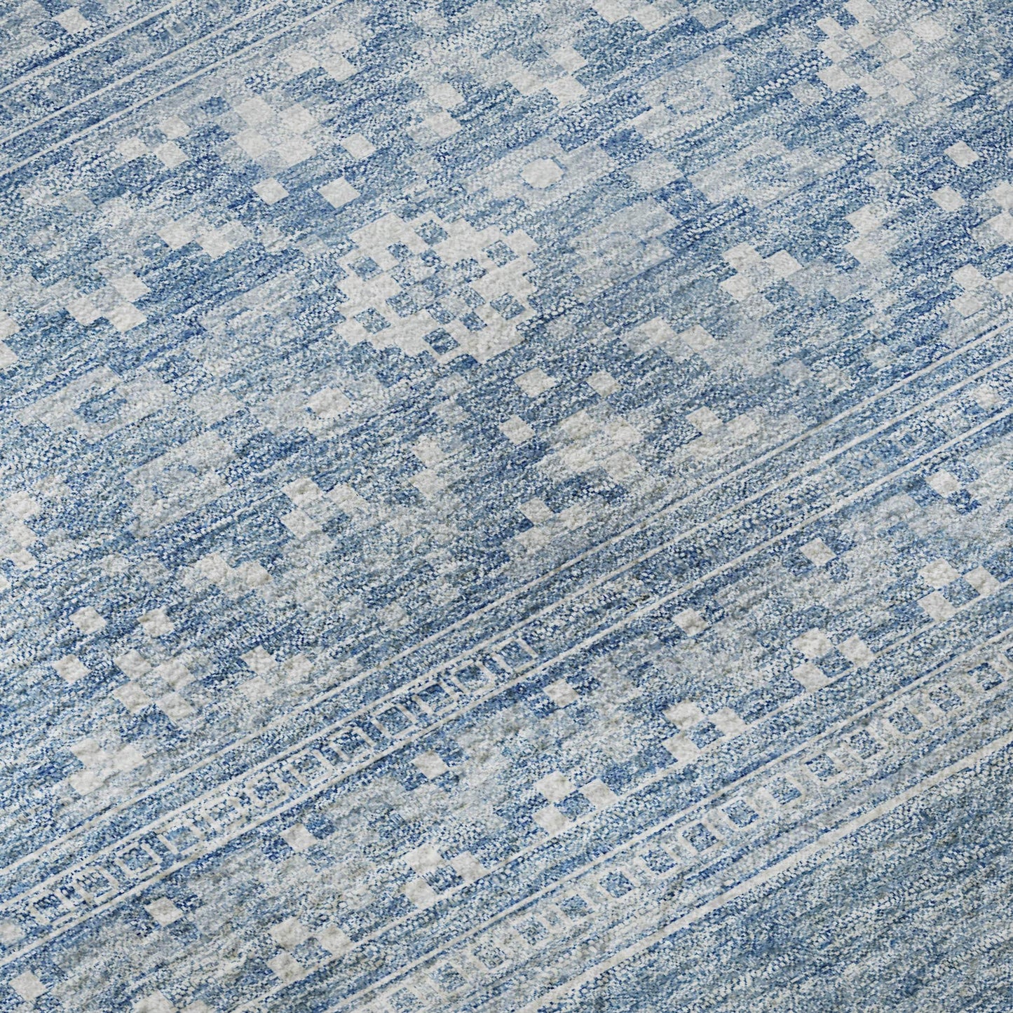 3' X 5' Sky Blue And Ivory Southwestern Washable Area Rug With UV Protection - HomeRoots - Flyclothing LLC