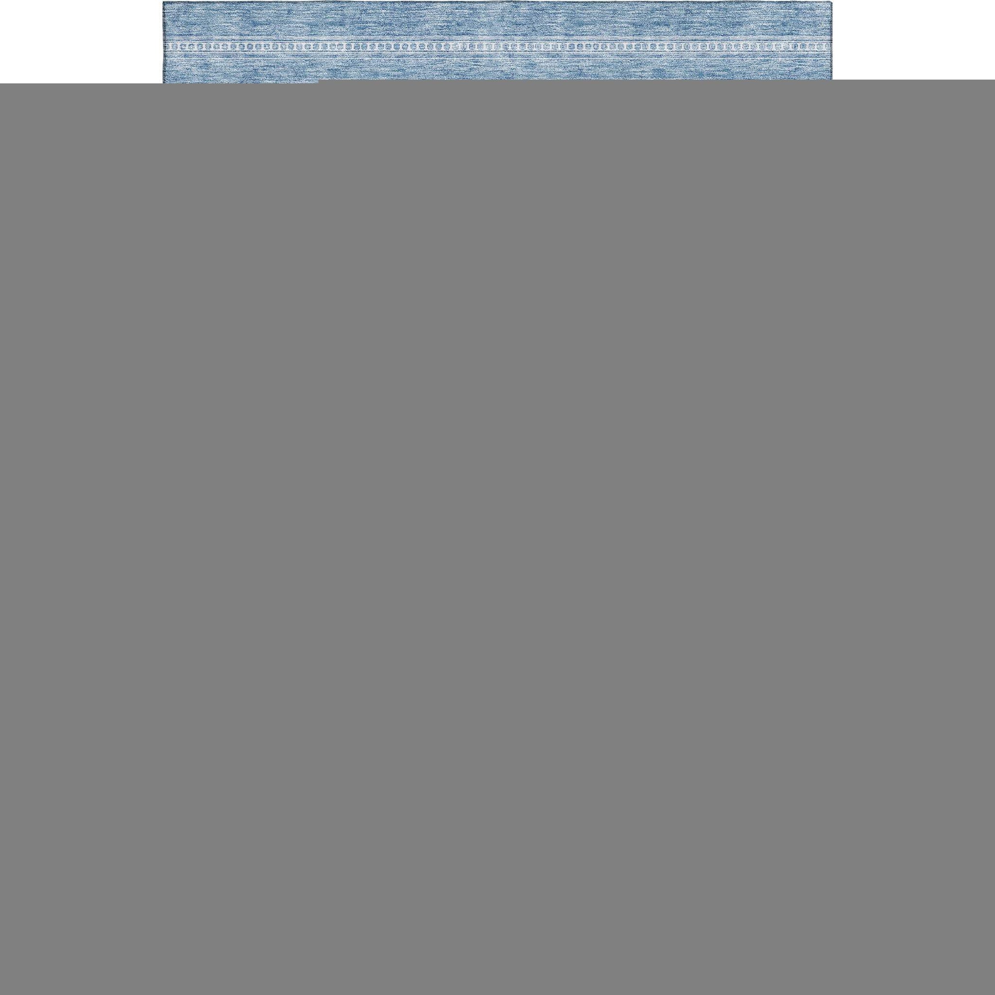 9' X 12' Sky Blue And Ivory Southwestern Washable Area Rug With UV Protection - HomeRoots - Flyclothing LLC