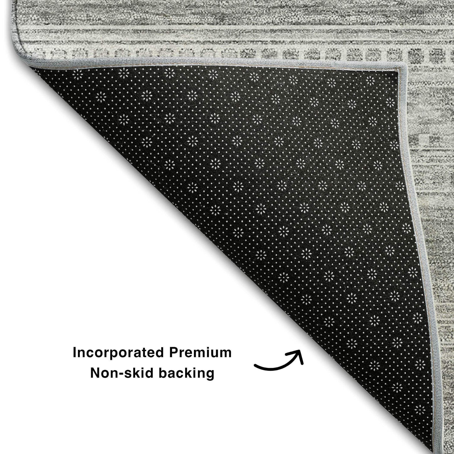 3' X 5' Silver And Gray Southwestern Washable Area Rug With UV Protection - HomeRoots - Flyclothing LLC