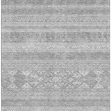 3' X 5' Silver And Gray Southwestern Washable Area Rug With UV Protection - HomeRoots - Flyclothing LLC