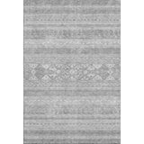 5' X 8' Silver And Gray Southwestern Washable Area Rug With UV Protection - HomeRoots - Flyclothing LLC