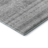 5' X 8' Silver And Gray Southwestern Washable Area Rug With UV Protection - HomeRoots - Flyclothing LLC