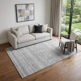 5' X 8' Silver And Gray Southwestern Washable Area Rug With UV Protection - HomeRoots - Flyclothing LLC
