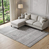 8' X 10' Silver And Gray Southwestern Washable Area Rug With UV Protection - HomeRoots - Flyclothing LLC